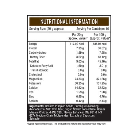 Nourishvitals Barbeque Pumpkin Roasted Seed 200 G