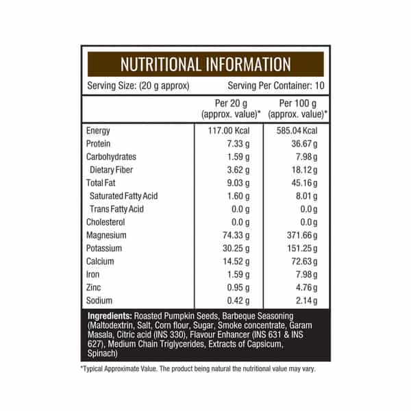 Nourishvitals Barbeque Pumpkin Roasted Seed 200 G