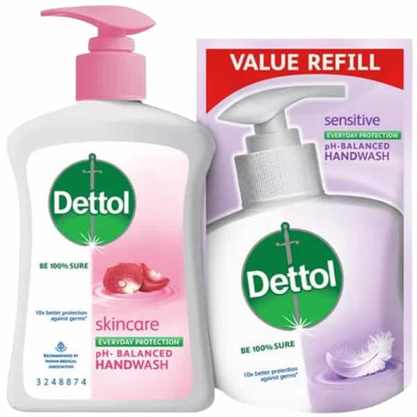 Dettol Original Germ Defence Handwash 200Ml Free Dettol Sensitive Liquid Refill Handwash 175Ml