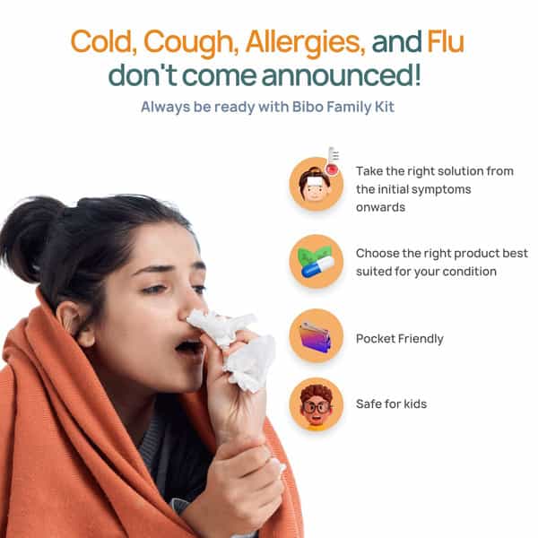 Bibo Family Kit | Cough Cold Sinus Relief | Kids Safe | First Aid For Clear Breathing |5 Products