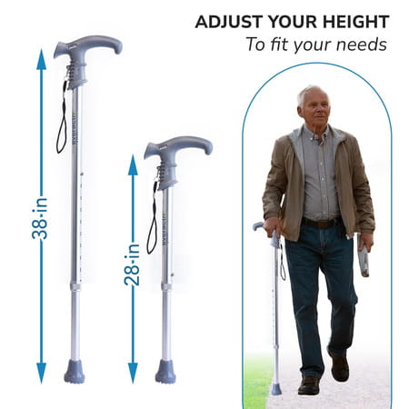 Everactiv Height Adjustable Walking Stick For Men & Women