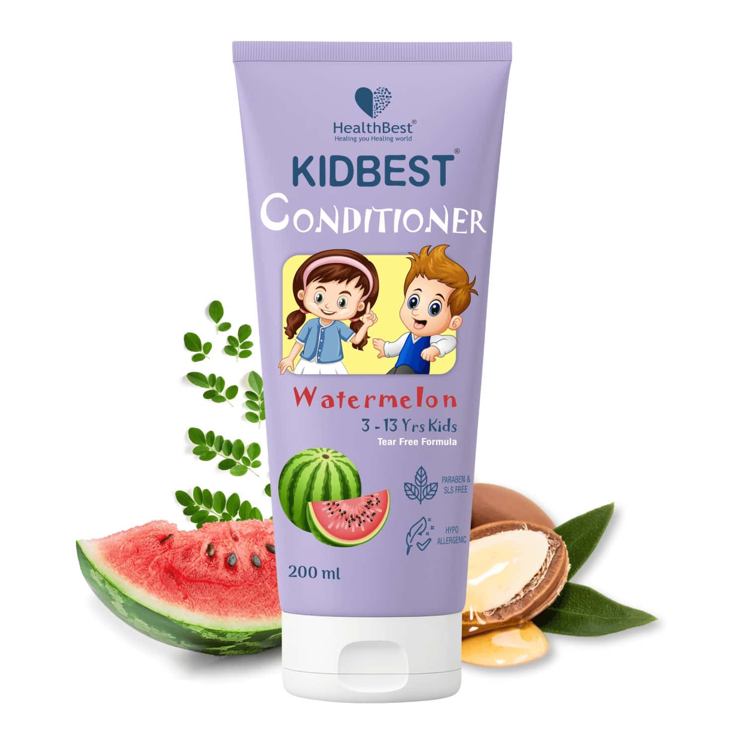 Healthbest Kidbest Conditioner For Kids|nourishing Hair|hair Smoothing|watermelon Flavor|200g