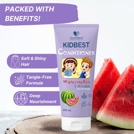 Healthbest Kidbest Conditioner For Kids|Nourishing Hair|Hair Smoothing|Watermelon Flavor|200g