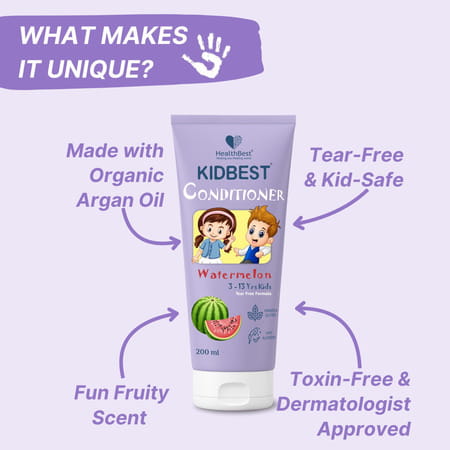 Healthbest Kidbest Conditioner For Kids|Nourishing Hair|Hair Smoothing|Watermelon Flavor|200g