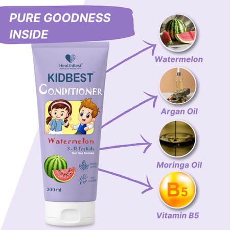 Healthbest Kidbest Conditioner For Kids|Nourishing Hair|Hair Smoothing|Watermelon Flavor|200g