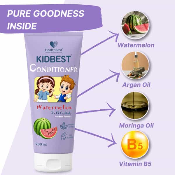 Healthbest Conditioner For Kids Nourishing And Smoothing Hair Watermelon Flavor - 200Ml