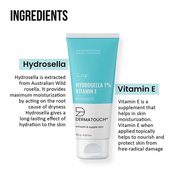 Dermatouch Hydrosella & Vitamin-E Moisturizer For Face | Daily Moisturizer - All Skin Types - 125G