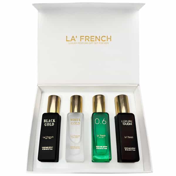 La French Classic Luxure Oud, White Gold, Black Gold, 0.6 Eau De Parfum Gift Set 4 X 20Ml For Unisex
