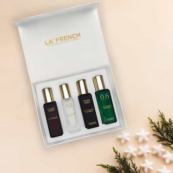 La French Classic Luxure Oud, White Gold, Black Gold, 0.6 Eau De Parfum Gift Set 4 X 20Ml For Unisex