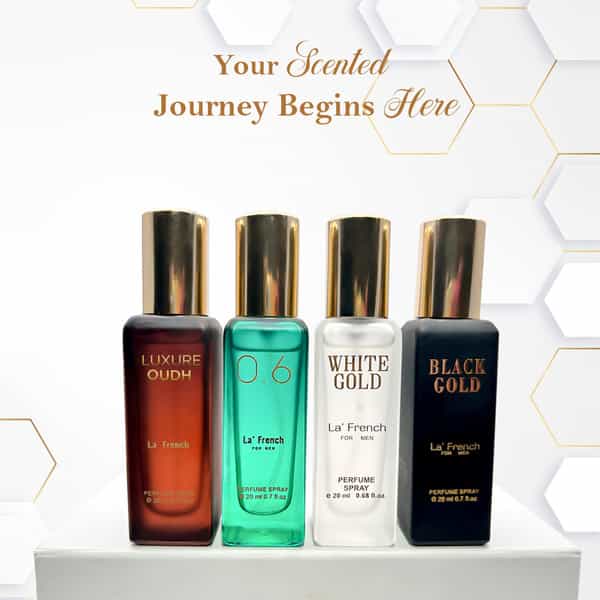 La French Classic Luxure Oud, White Gold, Black Gold, 0.6 Eau De Parfum Gift Set 4 X 20Ml For Unisex
