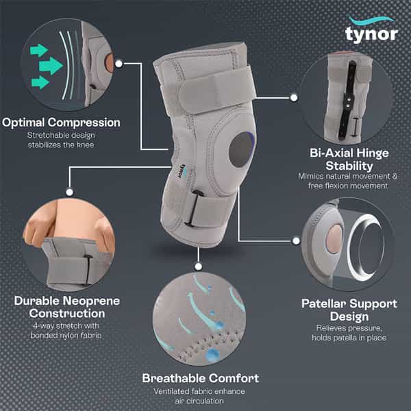 Tynor J 01 Neoprene Hinged Knee Support Xl