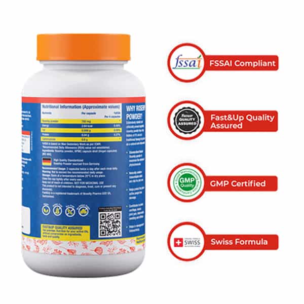 Fast&Up Plant Based Vegan Joint Care With Natural Rosehip (120 Tablets)