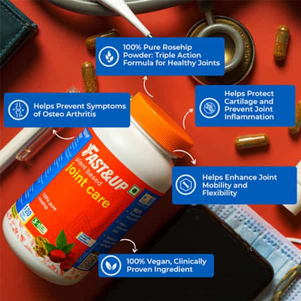 Fast&Up Plant Based Vegan Joint Care With Natural Rosehip (120 Tablets)
