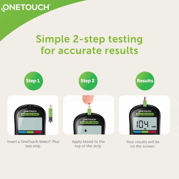 Onetouch Select Plus Simple Glucometer Value-Pack With Pack Of 25 Strips + Pack Of 25 Lancets