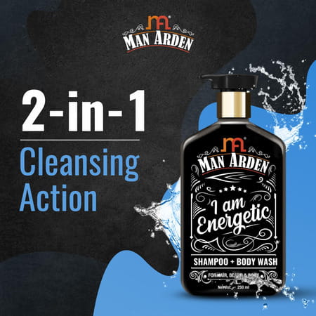 Man Arden I Am Energetic Shampoo + Body Wash No Sulphate No Paraben 250 Ml