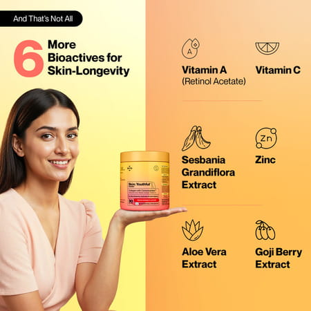 Setu Skin Youthful Marine Collagen Powder Supplements For Men And Women 210 Gram