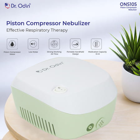 Dr. Odin Ons 105 Smart Portable Nebulizer Pediatric To Adult Use Stylish White & Green 1 No'S