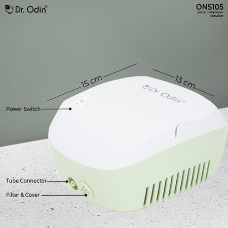 Dr. Odin Ons 105 Smart Portable Nebulizer Pediatric To Adult Use Stylish White & Green 1 No'S