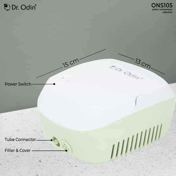 Dr. Odin Ons 105 Smart Portable Nebulizer Pediatric To Adult Use Stylish White & Green 1 No's
