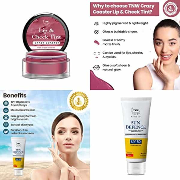 Tnw The Natural Wash Lip Care Combo With Crazy Coaster Lip & Cheek Tint And Sun Defense |