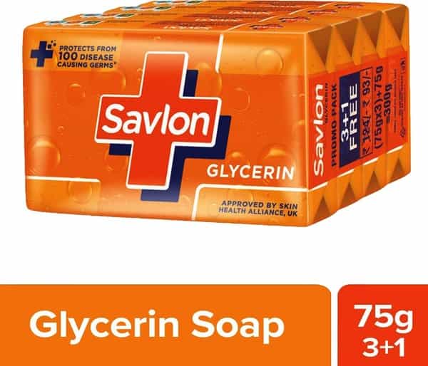 Savlon Glycerin Soap - 75G(Buy 3 Get 1 Free)