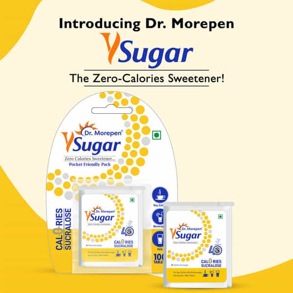 Dr. Morepen Y Sugar Pellets (Sucralose) | 100% Safe | With Zero Calories | 100% Natural 10N