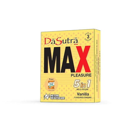 Dasutra Max Pleasure Condoms 3'S Pack - With 396 Dots - Vanilla Flavour - Pack Of 10