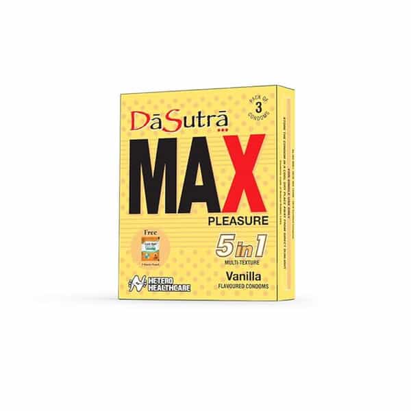 Dasutra Max Pleasure Condoms 3'S Pack - With 396 Dots - Vanilla Flavour - Pack Of 10
