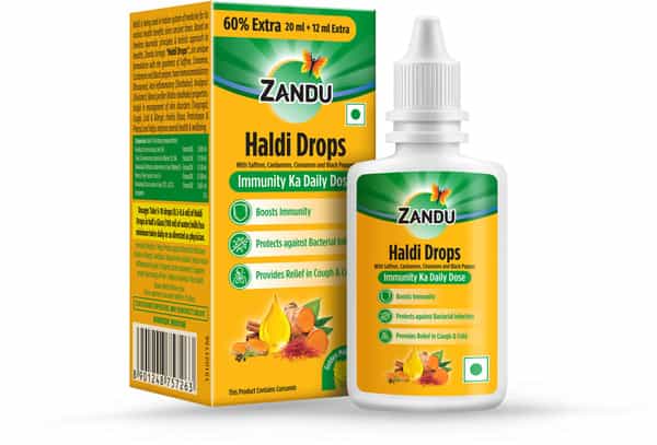 Zandu Haldi Drops Immunity Building - 32Ml (20Ml + 12 Ml Free)
