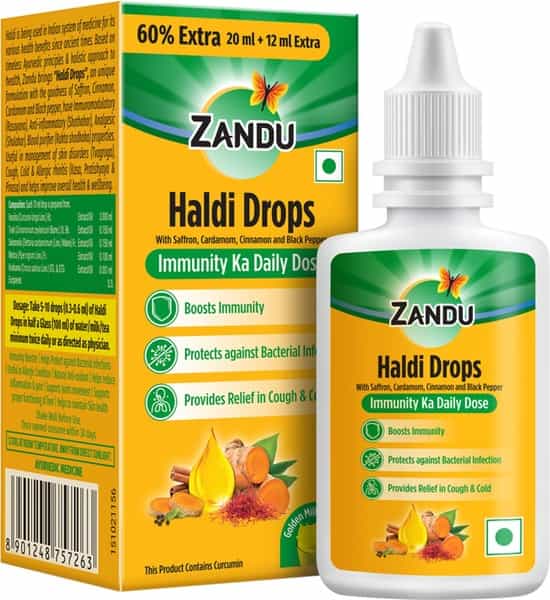 Zandu Haldi Drops Immunity Building - 32Ml (20Ml + 12 Ml Free)