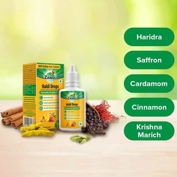 Zandu Haldi Drops Immunity Building - 32Ml (20Ml + 12 Ml Free)