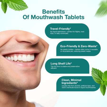 Bargad Refreshing Mint Mouthwash Tablets (90 Count) - Fresh Breath On-The-Go