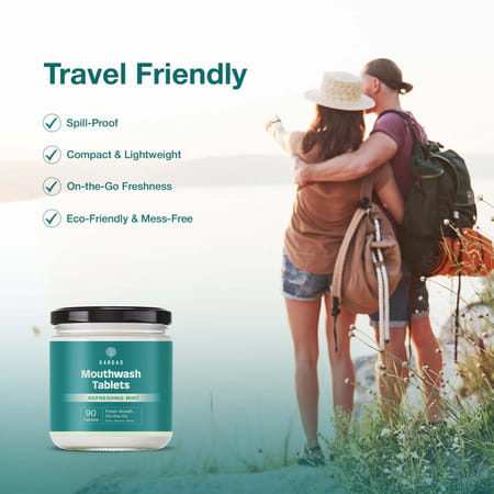 Bargad Refreshing Mint Mouthwash Tablets (90 Count) - Fresh Breath On-The-Go