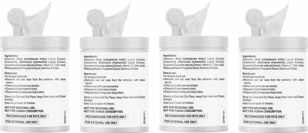 Petvit Wipes Combo Nose And Paw + Cleansing & Grooming + Ear Cleansing +Eye Tear Stain 50 Wipes Each