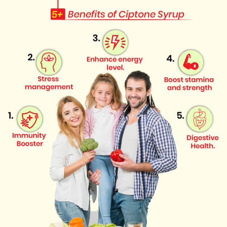 Cipzer Ciptone Syrup 500 Ml Herbal Immunity Booster | Enhances Full-Body Strength & Energy