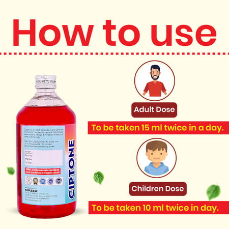 Cipzer Ciptone Syrup 500 Ml Herbal Immunity Booster | Enhances Full-Body Strength & Energy