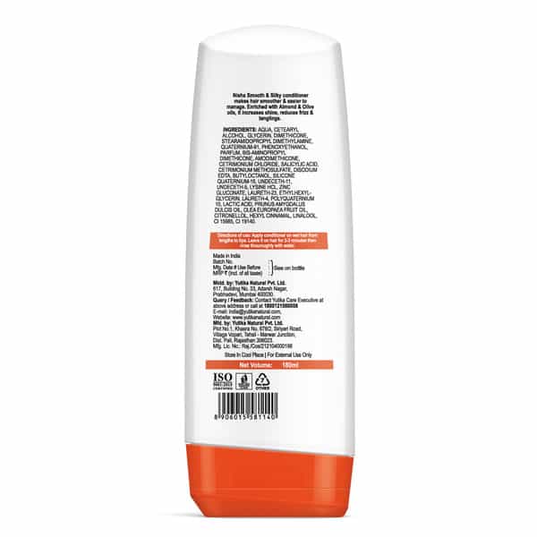 Nisha Smooth & Silky Conditioner 180Ml | With Almond & Olive Actives | For Dry & Frizzy Hair
