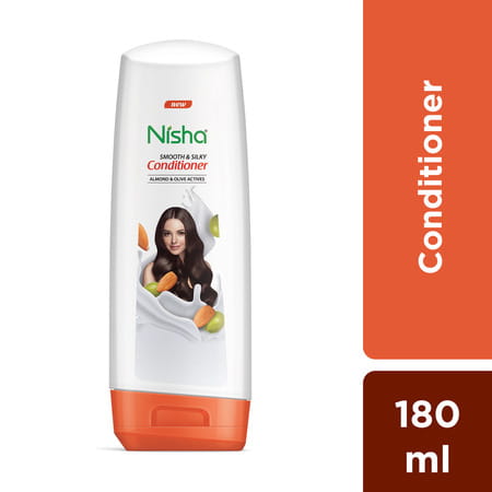 Nisha Smooth & Silky Conditioner 180Ml | With Almond & Olive Actives | For Dry & Frizzy Hair