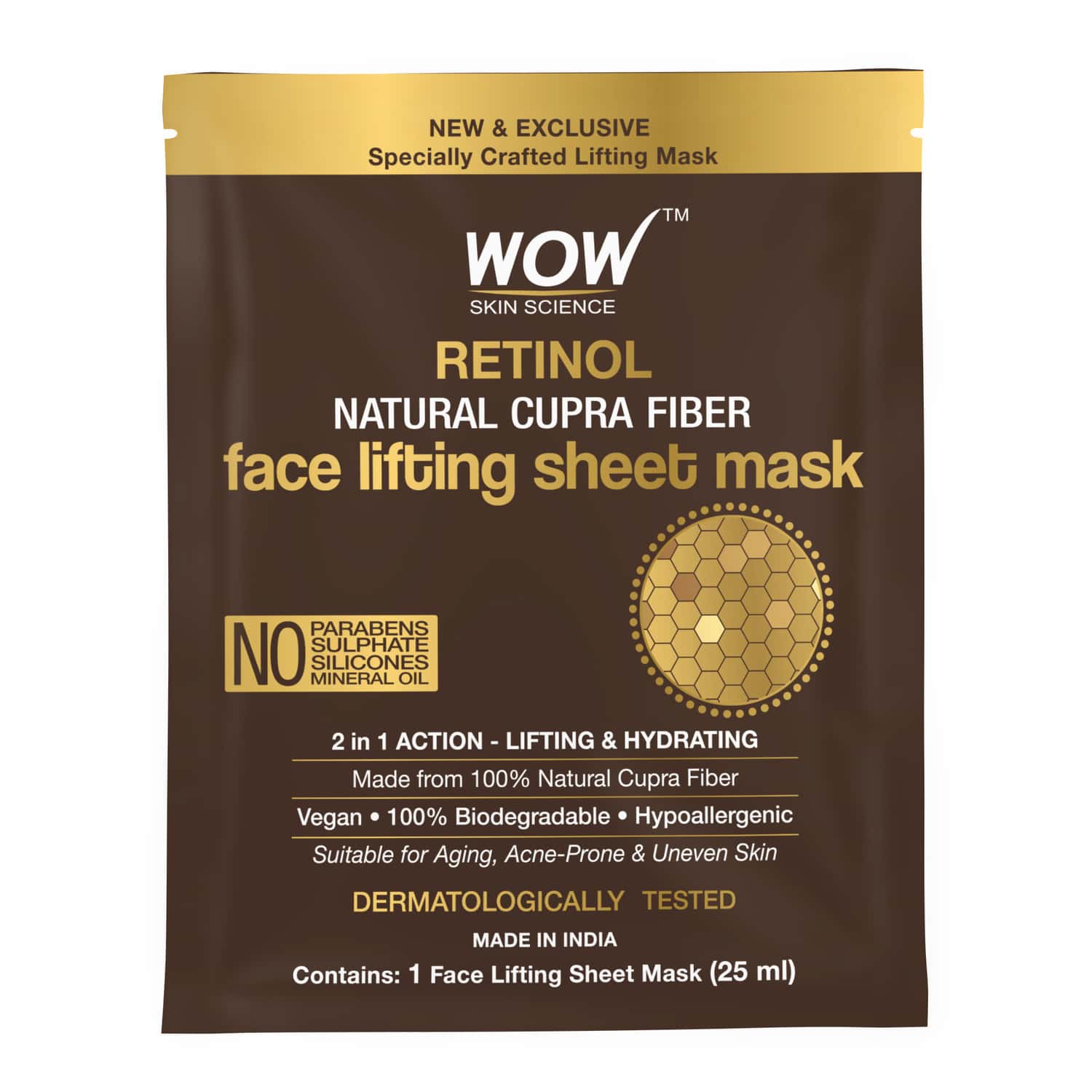 Buy WOW SKIN SCIENCE CHARCOAL CUPRA FACE LIFTING MASK SHEET 25ML Online