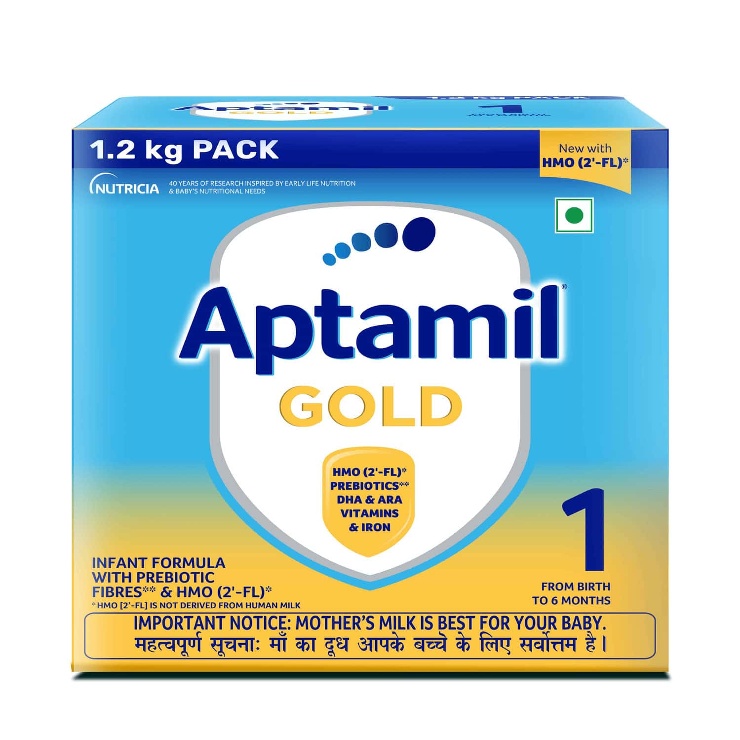 Aptamil Gold Infant Formula Powder - Stage 1 (upto 6 Months) | 1.2kg