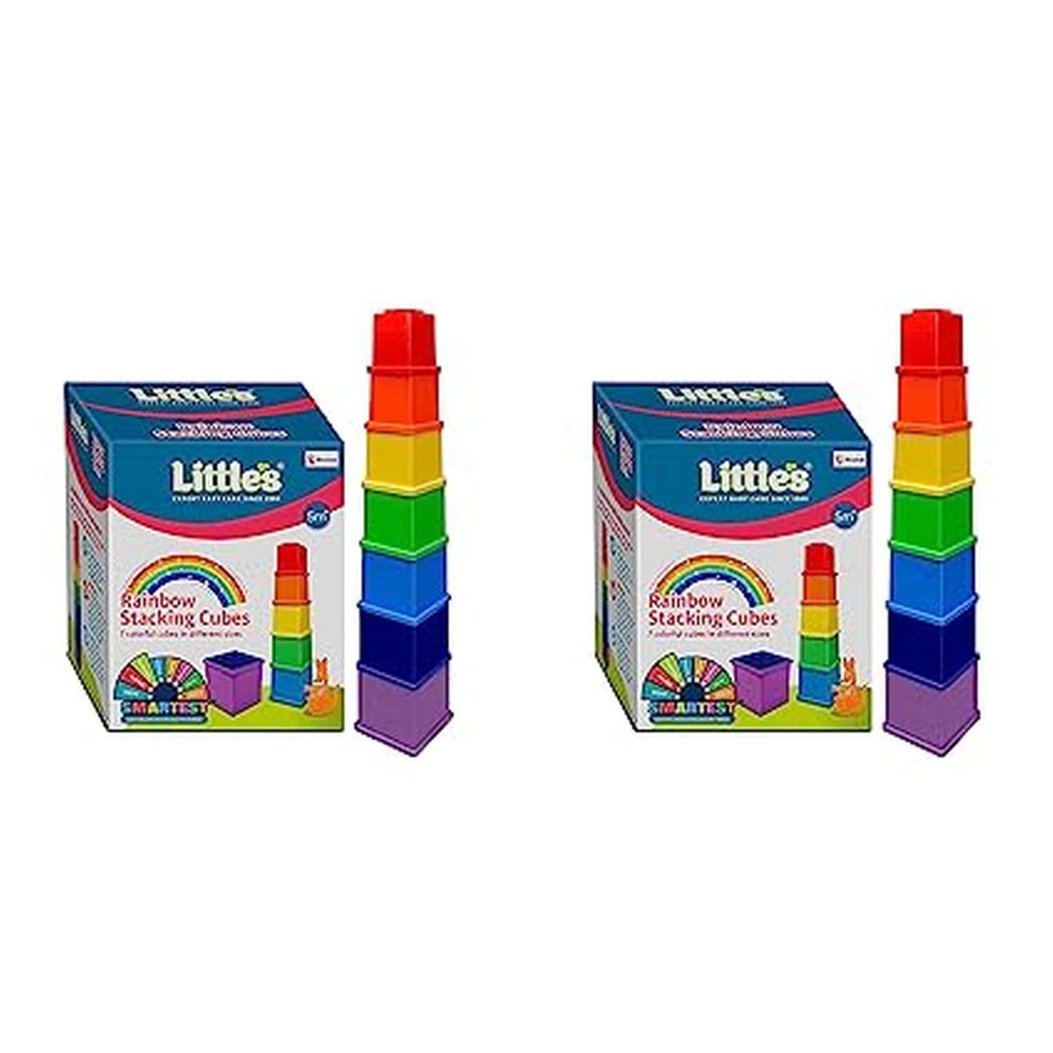 Little'S Rainbow Stacking Cubes (Multicolor) - Pack Of 2