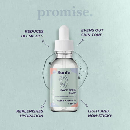 Sanfe Promise 2% Alpha Arbutin Face Serum Shots For Pigmentation & Dark Spots Removal 30ml