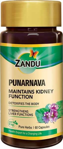 Zandu Punarnava Pure Herbs Kidney Care Capsules Bottle Of 60