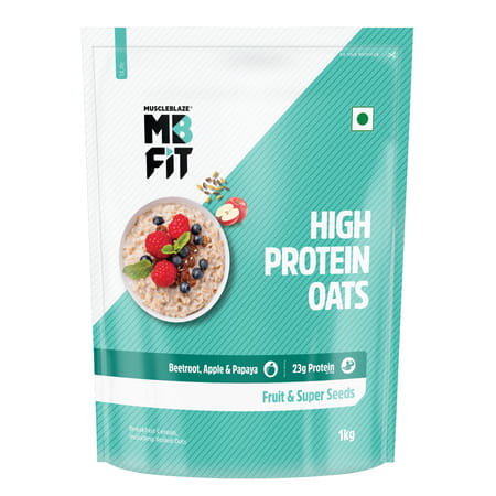 Muscleblaze Fit High Protein Oats 1 Kg, Fruit & Super Seeds, Breakfast Cereals For Weight Management