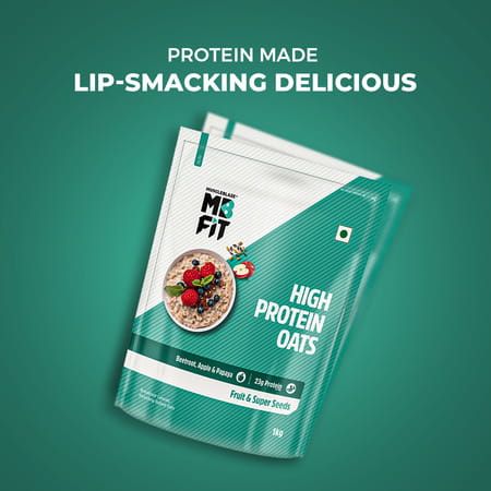 Muscleblaze Fit High Protein Oats 1 Kg, Fruit & Super Seeds, Breakfast Cereals For Weight Management