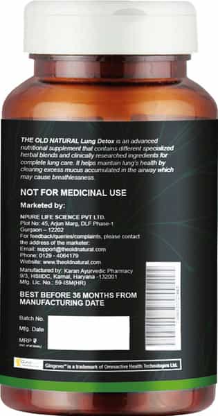The Old Natural Lung Detox - Smokers & Pollution For Lung Cleansing- 60 Tablets