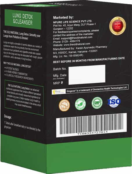 The Old Natural Lung Detox - Smokers & Pollution For Lung Cleansing- 60 Tablets
