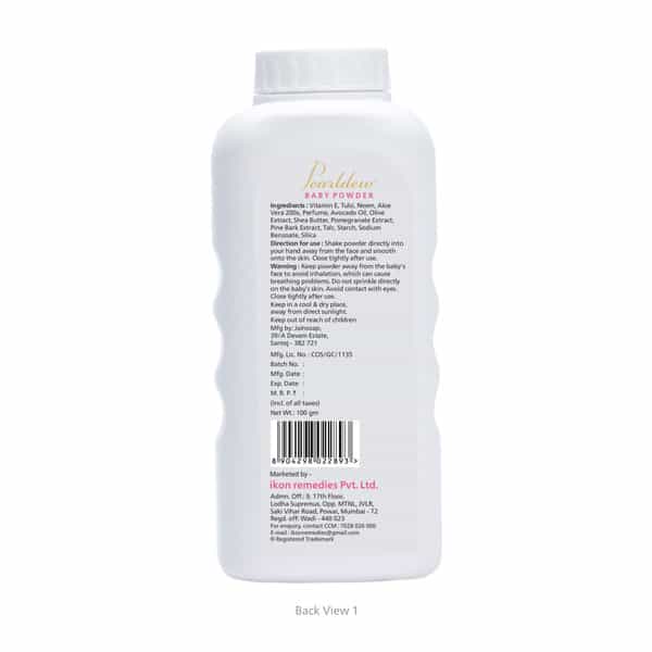 Pearldew Baby Powder - 100 Gm | With Tulsi | Neem | Aloe Vera | Shea Butter (Pack Of 4)