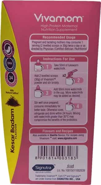 Vivamom Kesar Badam Maternal Nutrition Drink Refill Of 200 G