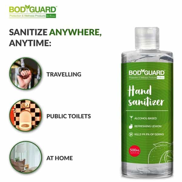 Bodyguard Alcohol Based Hand Sanitizer With Refreshing Lemon - 500Ml